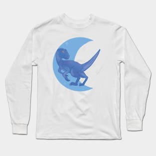 Raptor Crescent Moon - Blue Long Sleeve T-Shirt